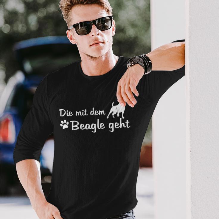 Cute Dog Heartbeat Die Mit Dem Beagle Geht Langarmshirts Geschenke für Ihn