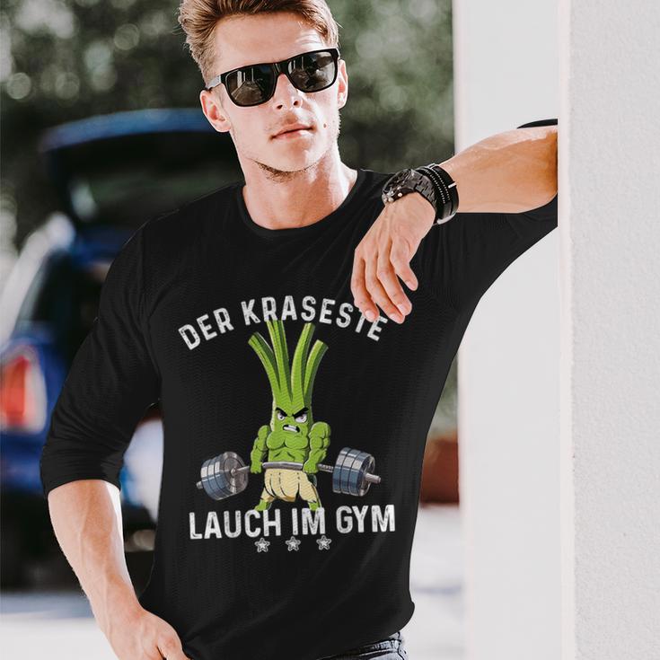 Der Krasseste Lauch Im Gym Gymnasium Fitness Lauch Langarmshirts Geschenke für Ihn