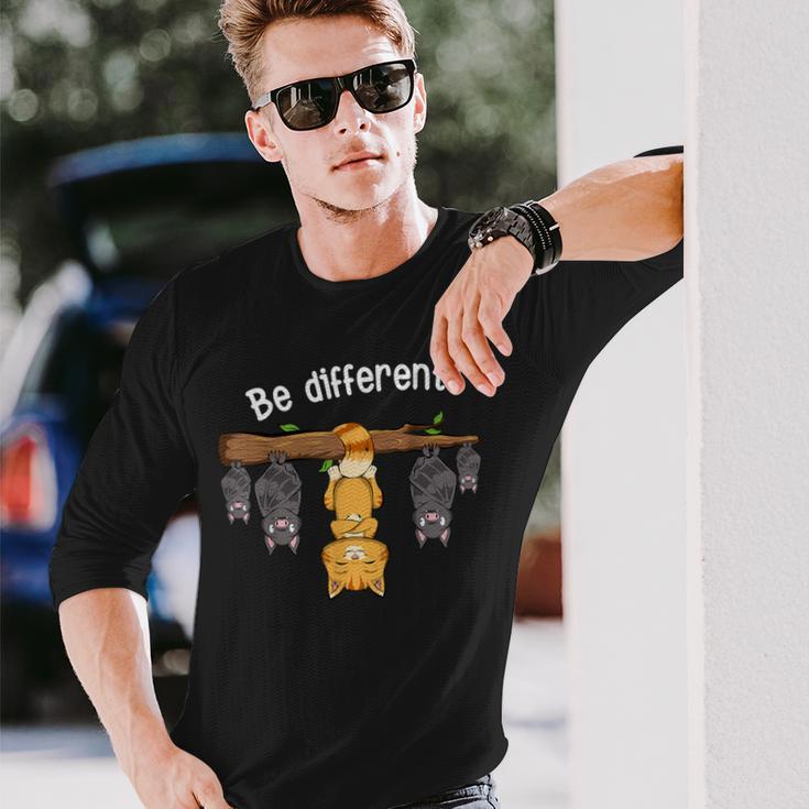 Be Different Cat Langarmshirts Geschenke für Ihn