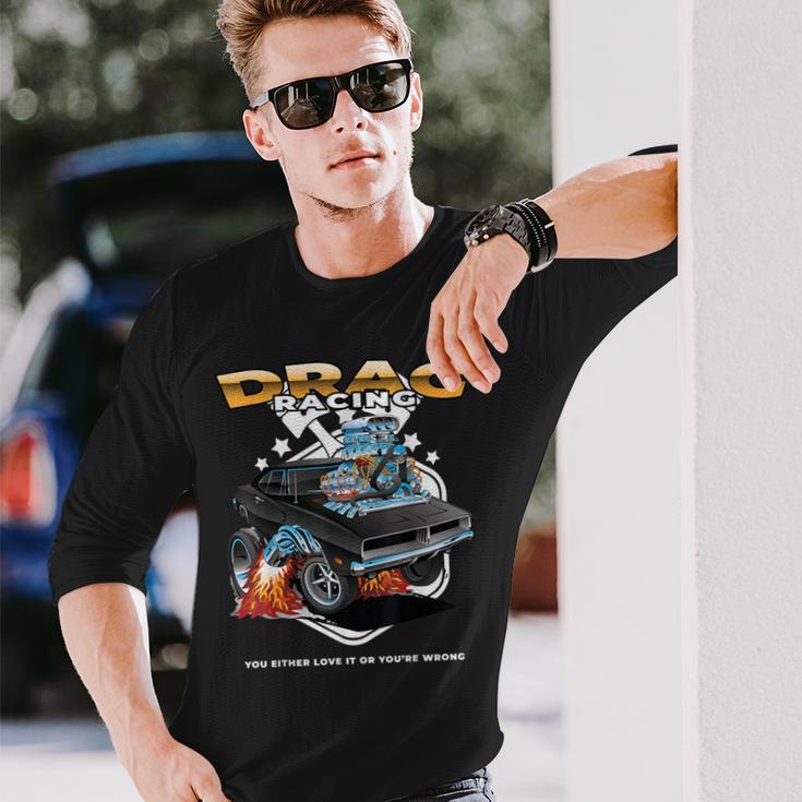 Drag Racing Motor Racing Mechanism Dragster Langarmshirts Geschenke für Ihn