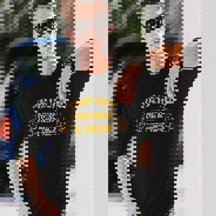 Drinking This Guy Needs A Beer Long Sleeve T-Shirt Gifts for Him