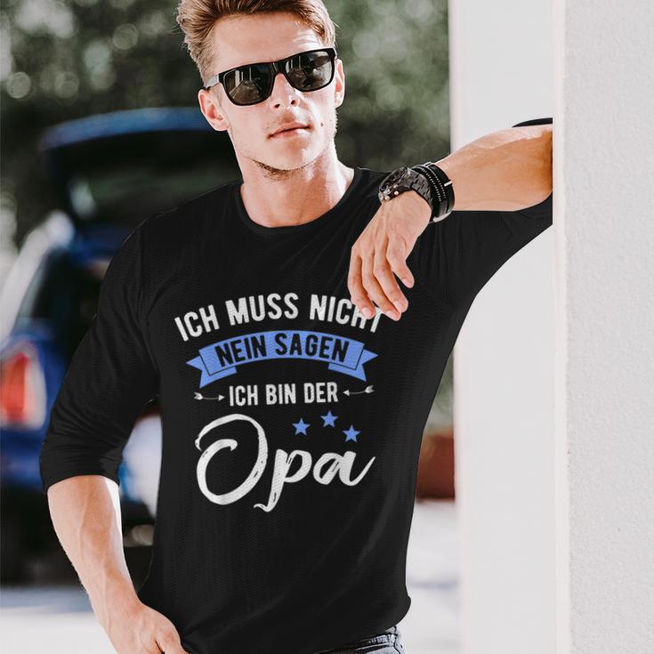 Ich Muss Nicht Nein Sagen Ich Bin Der Opa German Langu Langarmshirts Geschenke für Ihn