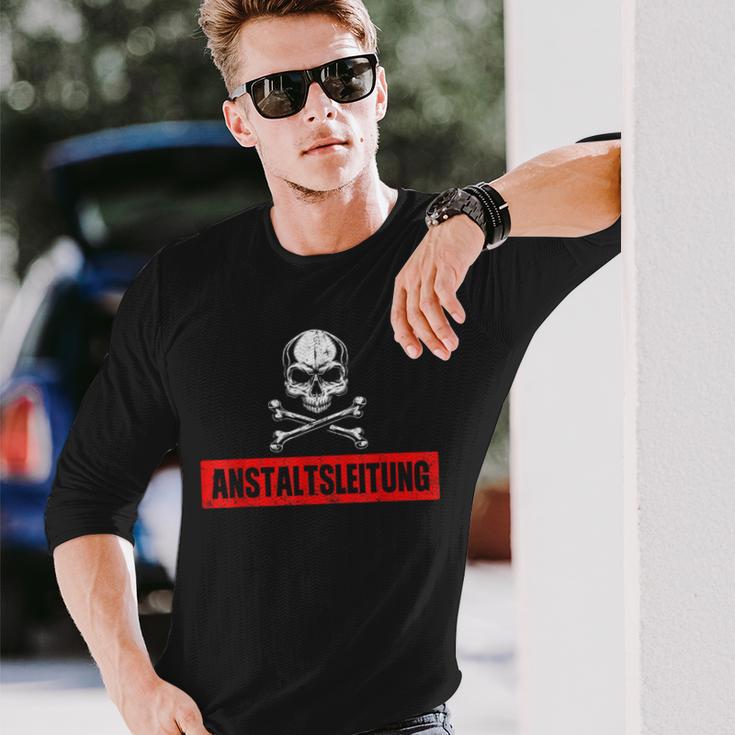 With Ironic Anstaltleitung Skull Slogan S Langarmshirts Geschenke für Ihn