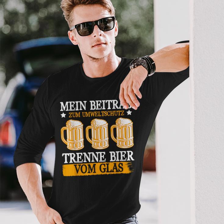 Mein Beitrag Zum Umweltschutz Trenne Bierom Glas Langarmshirts Geschenke für Ihn