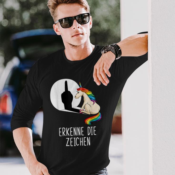 Unicorn Erkenne Die Zeichen Langarmshirts Geschenke für Ihn