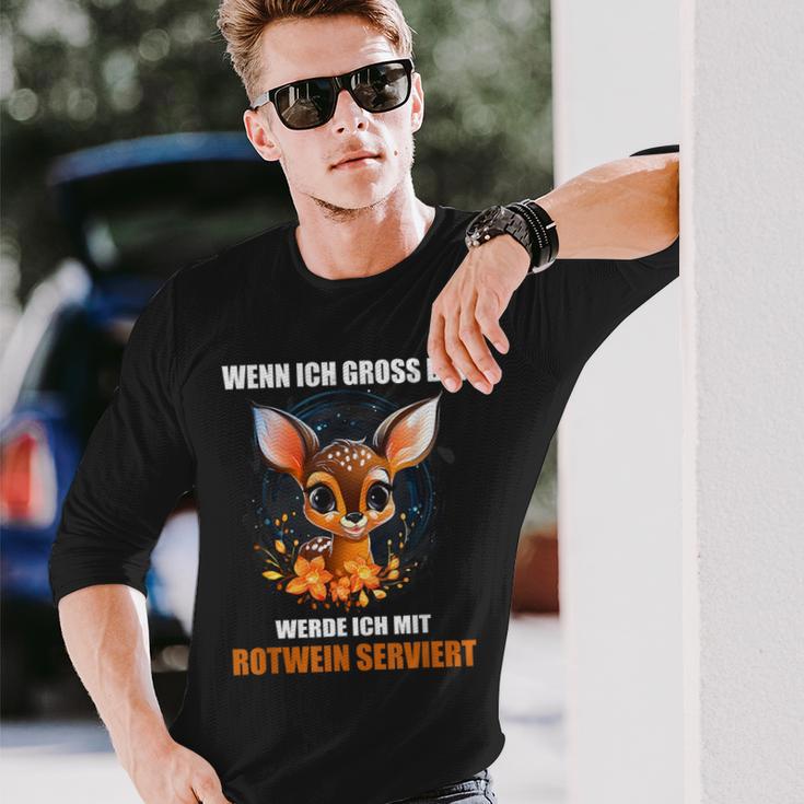 Wenn Ich Gross Bin Werde Ich Mit Rotwein Serviert Langarmshirts Geschenke für Ihn