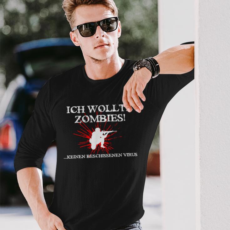 Zombie Ich Wollte Zombies Keineirus Langarmshirts Geschenke für Ihn