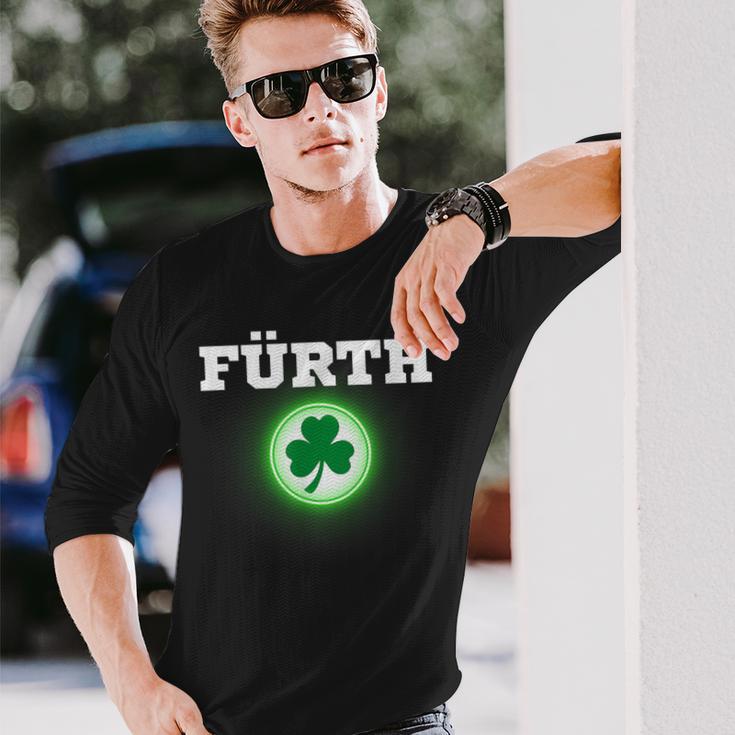 Fürth Football Clover Fan Franken Stadium Green Langarmshirts Geschenke für Ihn