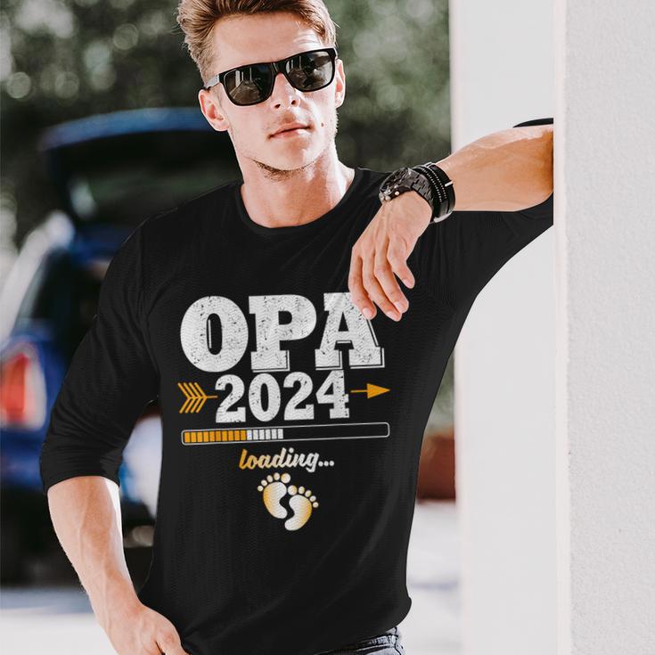 Grandpa 2024 Loading Werdender Opa Langarmshirts Geschenke für Ihn