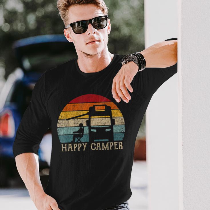 Happy Camper Rv 70S Retro Camperan Camping S Langarmshirts Geschenke für Ihn