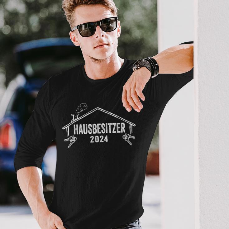 Hausbesitzer 2024 Bauherren Eigenheim Hausbau Bauherr Langarmshirts Geschenke für Ihn