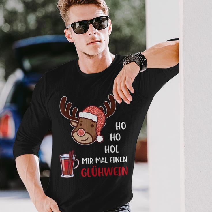 Ho Ho Hol Mir Einen Glühwein Christmas Reindeer Rudolf Langarmshirts Geschenke für Ihn