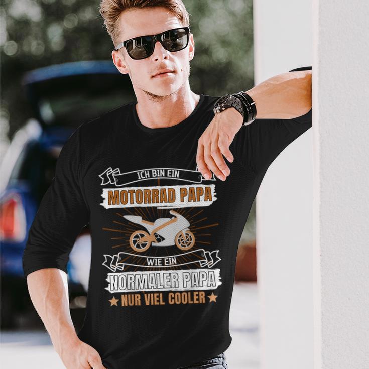 Ich Bin Ein Motorrad Papa Wie Ein Normaler Papa Nur Cooler Langarmshirts Geschenke für Ihn