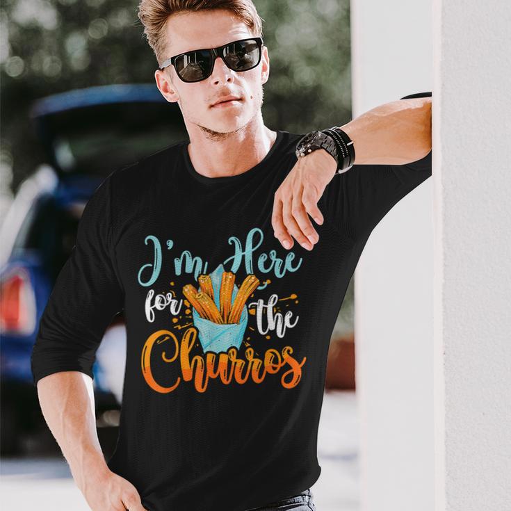 Ich Bin Hier Für Die Churros Liebt Nachtisch Mexikanisches Essen Churros Langarmshirts Geschenke für Ihn