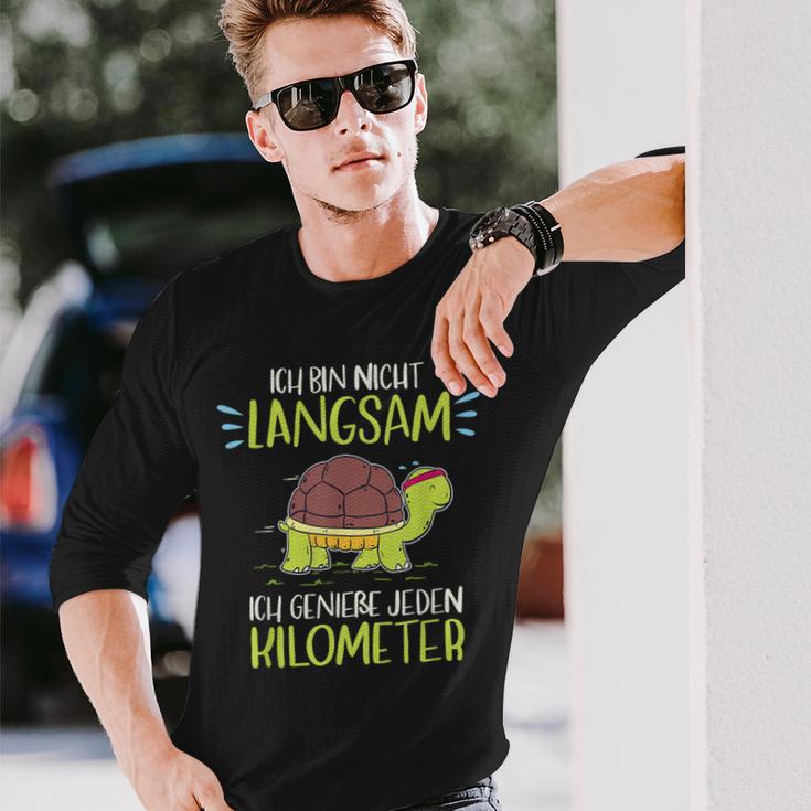 Ich Bin Nicht Langsam Ich Genießen Jeden Kilometer Running Langarmshirts Geschenke für Ihn