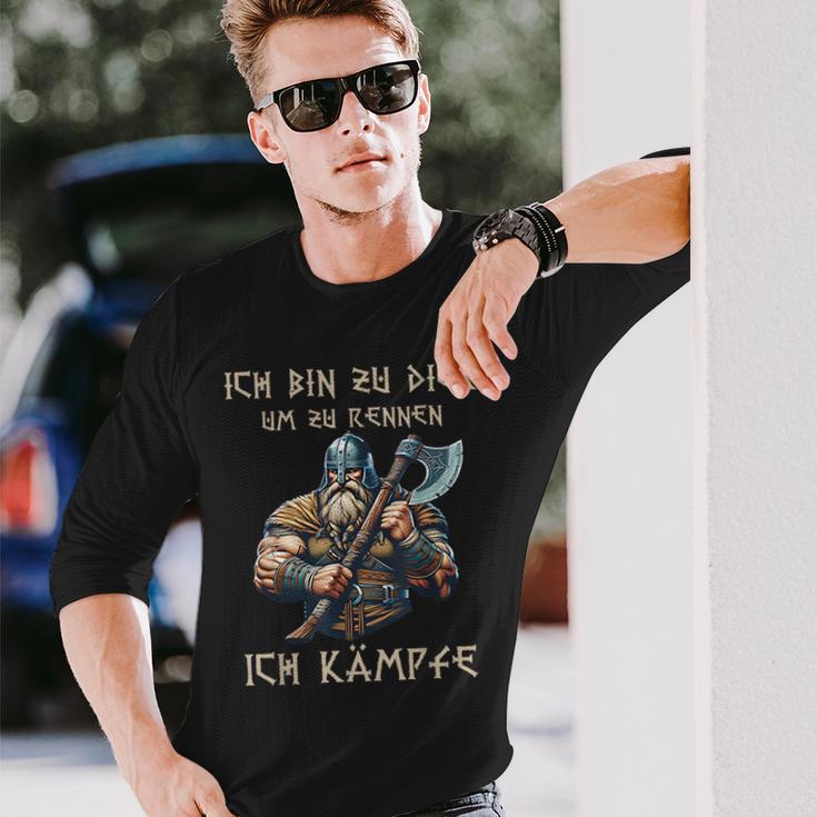 Ich Bin Zu Dick Um Zu Rennen Ich Kämpfe Nordiciking Langarmshirts Geschenke für Ihn