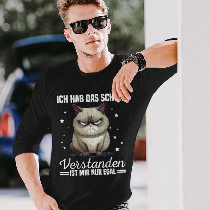 Ich Hab Das Schonerstanden Ist Mir Nur Egal Katze Angervt Langarmshirts Geschenke für Ihn