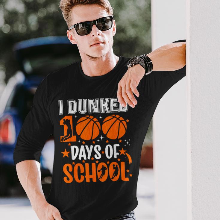 Ich Habe 100 Tage In Der Schule Eingetaucht Basketball 100 Tag Lehrer Langarmshirts Geschenke für Ihn