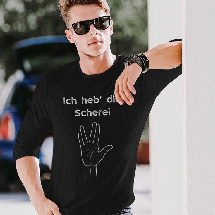 Ich Heb Die Schere Schere Hoch Jugendwort Meme Langarmshirts Geschenke für Ihn