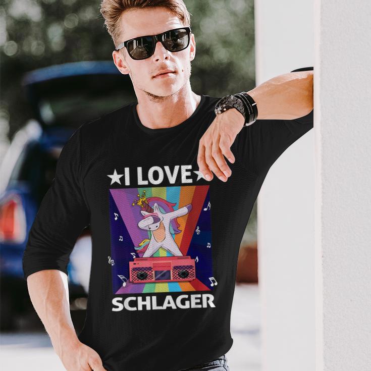 Ich Liebe Schlager Party Costume Folk Music I Love Schlager S Langarmshirts Geschenke für Ihn