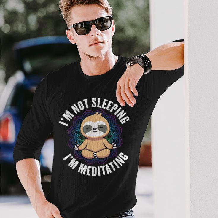 Ich Schlafe Nicht Ich Meditiere Faultierliebhaber Faultier Langarmshirts Geschenke für Ihn