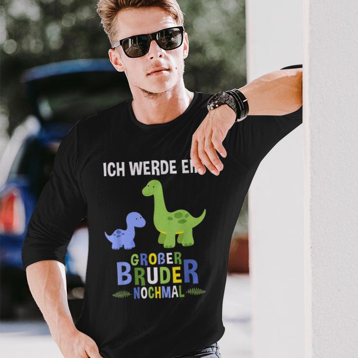 Ich Werde Ein Große Bruder Nochmal Dinosaur Langarmshirts Geschenke für Ihn