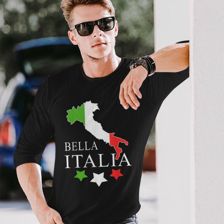 Italia Bella Italia With Italian Map Italy Langarmshirts Geschenke für Ihn