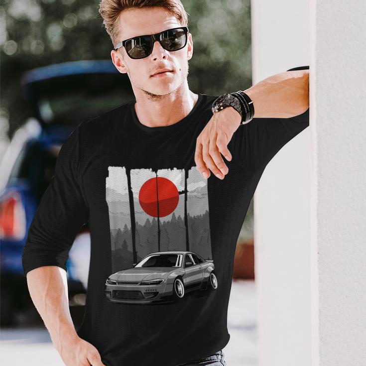 Jdm S15 Silvia Japan Drift Auto Rising Sun Tuning Langarmshirts Geschenke für Ihn