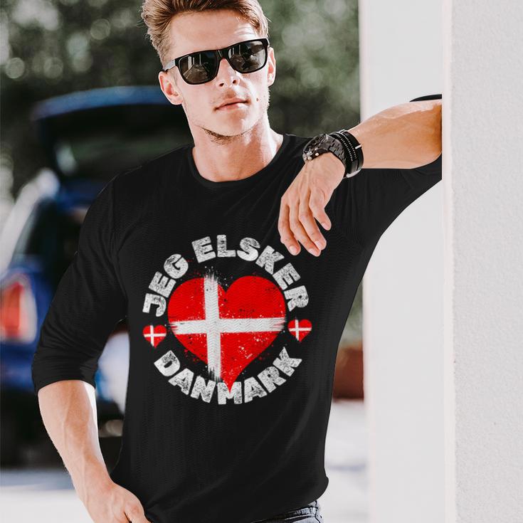 Jeg Elsker Danmark Or I Love Denmark For Denmark Day Langarmshirts Geschenke für Ihn