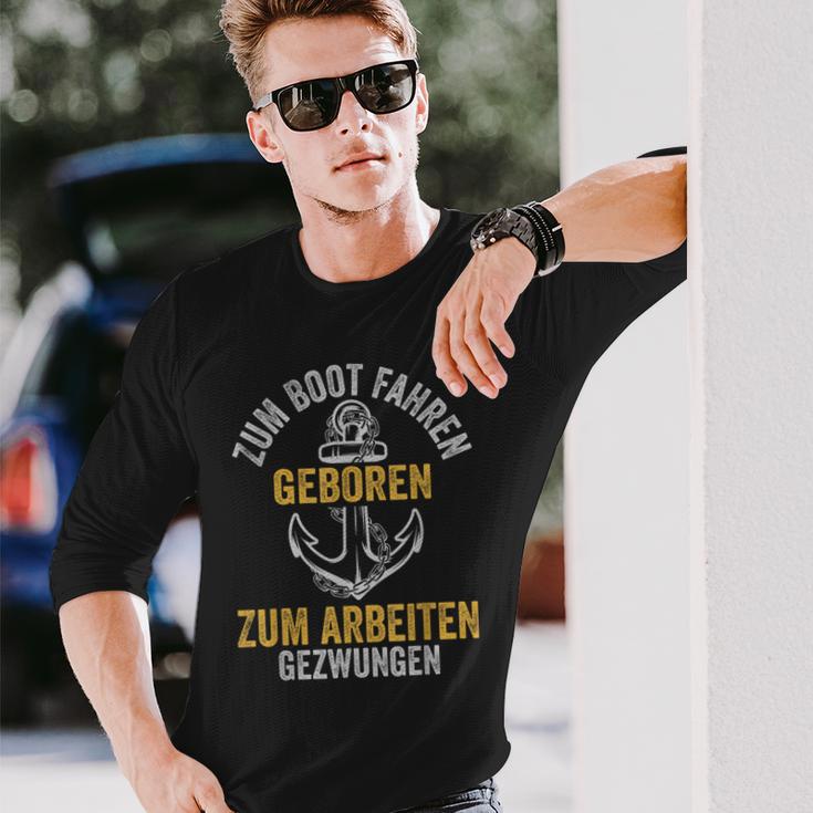 Kapitän To Boat Driving Geboren Langarmshirts Geschenke für Ihn