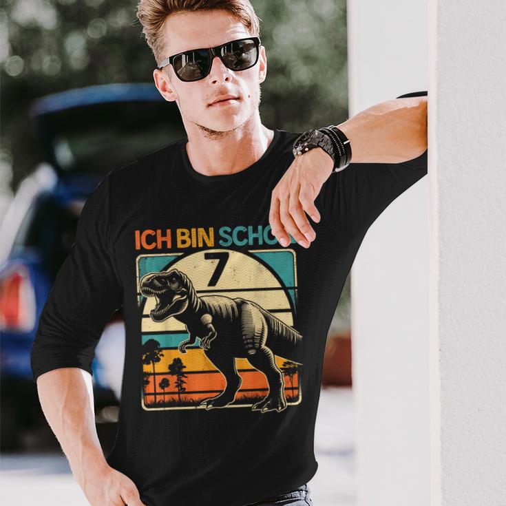 Kinder 7 Jahre Junge Geburtstag Dinosaur 7 Dino Boys' Langarmshirts Geschenke für Ihn