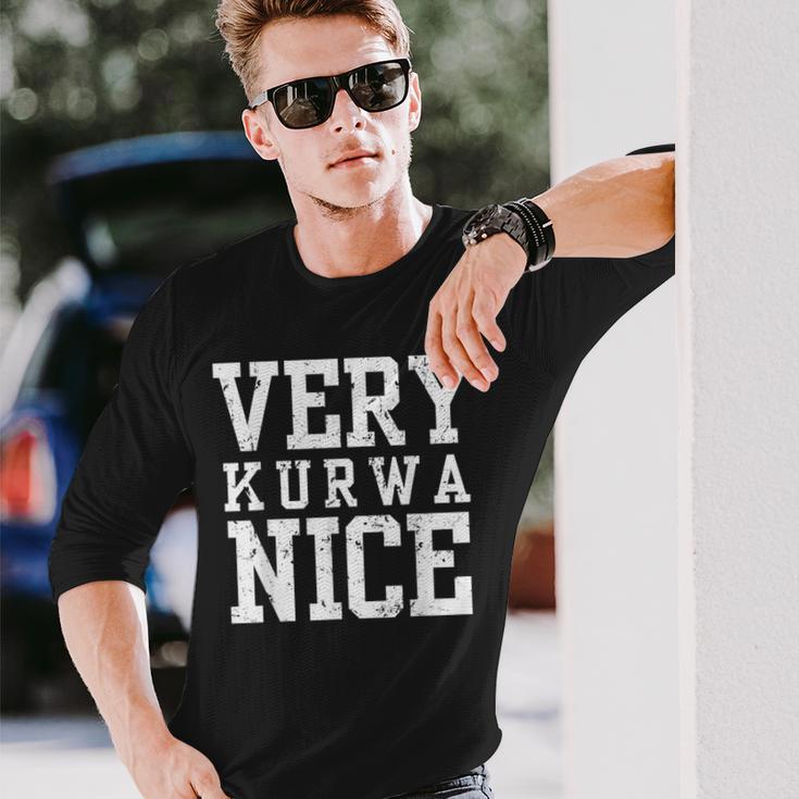 Very Kurwa Nice Poland Polska Polskieery Nice Langarmshirts Geschenke für Ihn