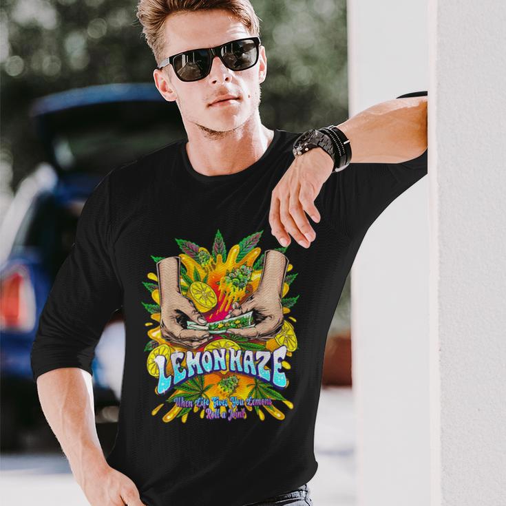 Lemon Haze Cannabis Marijuana Langarmshirts Geschenke für Ihn