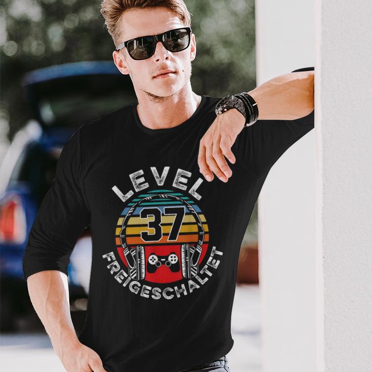 Level 37 Jahre Geburtstags Männer Gamer 37 Geburtstag Langarmshirts Geschenke für Ihn