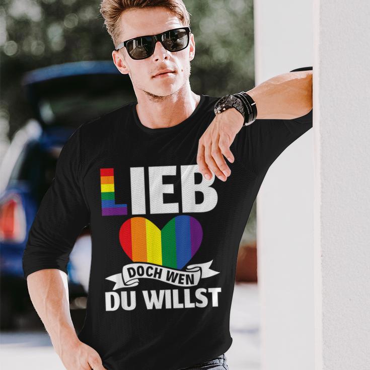 Lgbt Lgbtq Gay Csd Lieb Doch Wen Du Willst Gay Pride Langarmshirts Geschenke für Ihn