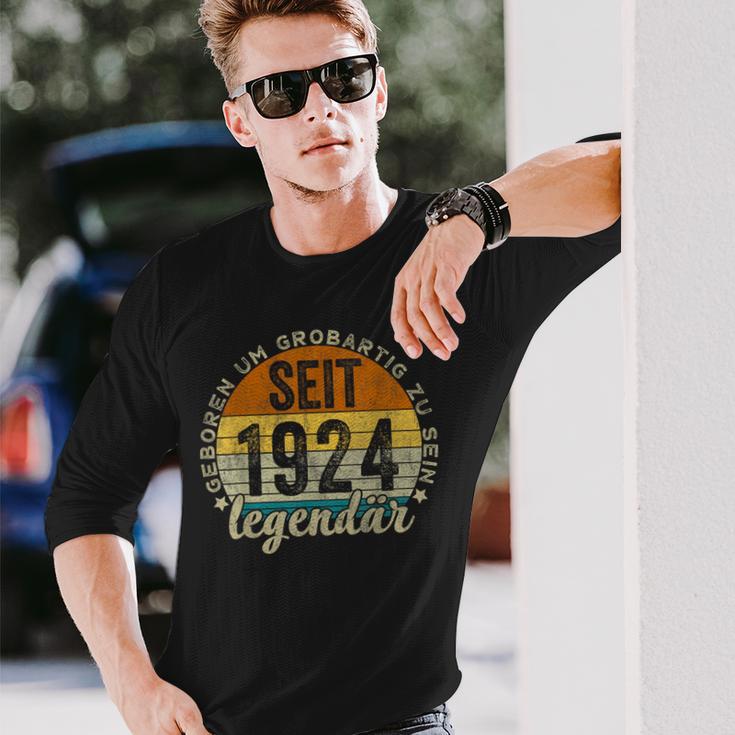 Lustiger 100 Geburtstag -Intage 1924 Geburtstag 100 Jahre Langarmshirts Geschenke für Ihn