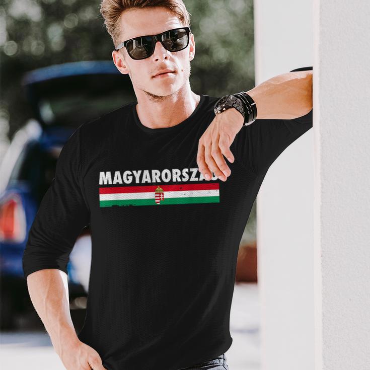 Magyarország Hungaryintage Hungarian Flag Hungarian Langarmshirts Geschenke für Ihn