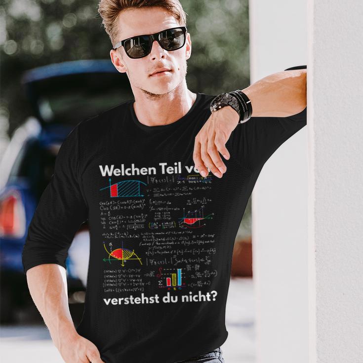 Mathematics Algebra “Welchen Teilon Matheerstehst Du Nicht” German Text On Langarmshirts Geschenke für Ihn