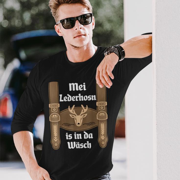 Mei Lederhosn Is In Da Wäsch Oktoberfest Costume Langarmshirts Geschenke für Ihn