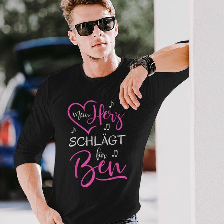 Mein Herz Schlägt Für Ben I Love Ben Ich Liebe Ben Langarmshirts Geschenke für Ihn