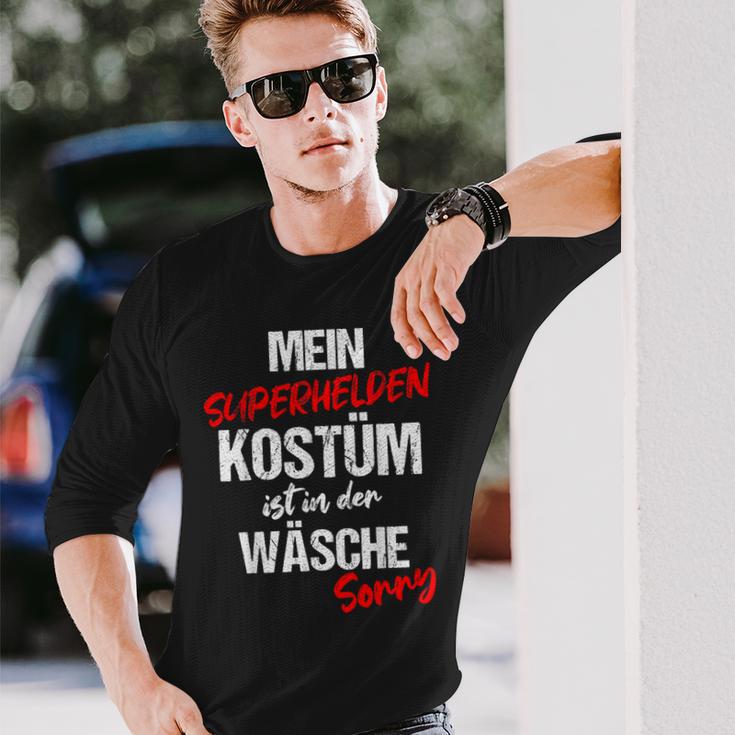 Mein Superhelden Kostüm Ist In Der Wäsche German Langu Langarmshirts Geschenke für Ihn