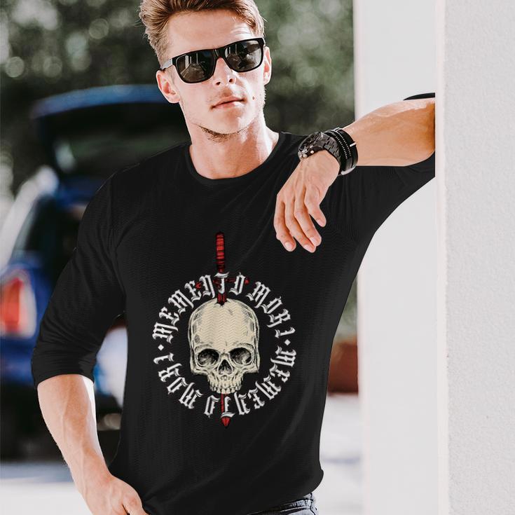 Memento Mori Lettering Skull Langarmshirts Geschenke für Ihn