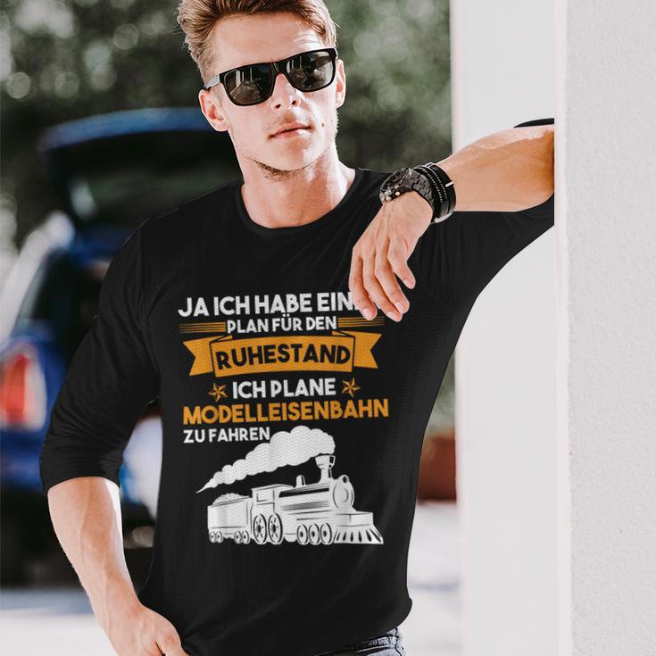 Modellbahn Plan Für Den Ruhestand Model Railway Langarmshirts Geschenke für Ihn