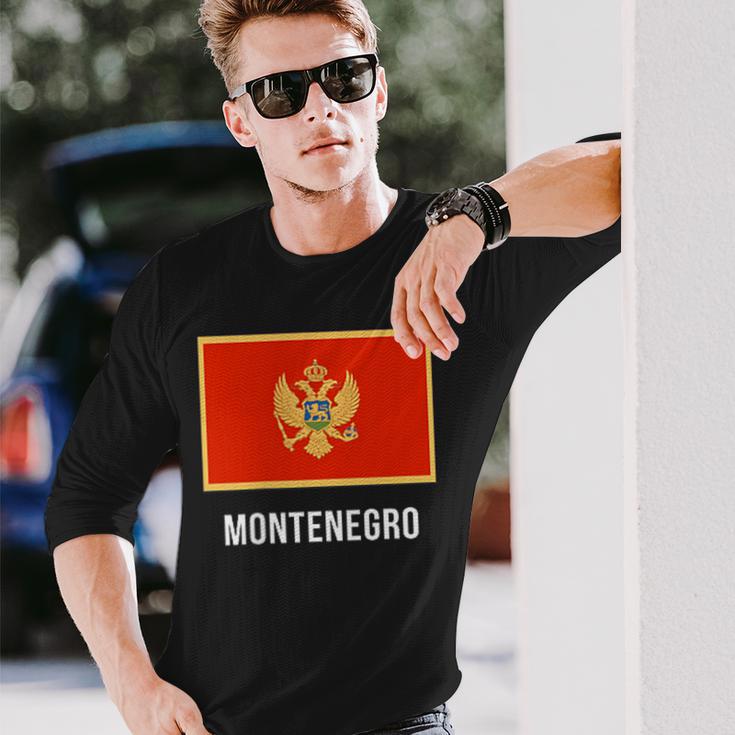 Monte Flag Montenegrinian Langarmshirts Geschenke für Ihn