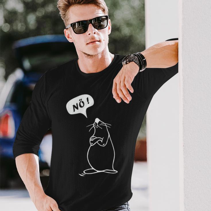 Nö Mit Seehund Lustiger Für Neinsager Nope Langarmshirts Geschenke für Ihn