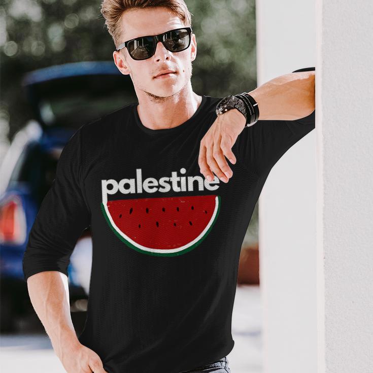 Palestine Watermelon Flag Colours Langarmshirts Geschenke für Ihn