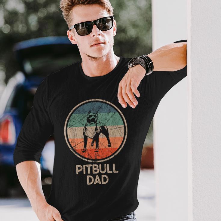 Pitbull Dogintage Pitbull Dad Langarmshirts Geschenke für Ihn