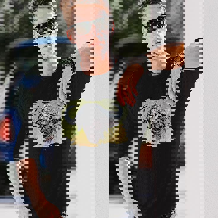 Pittura Ad Acquerello Di Bufalo Africano Per I Fan Di Maglietta a maniche lunghe Regalos para él