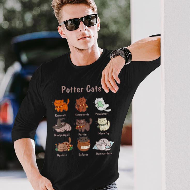 Potter Cats For Cat Lovers Langarmshirts Geschenke für Ihn