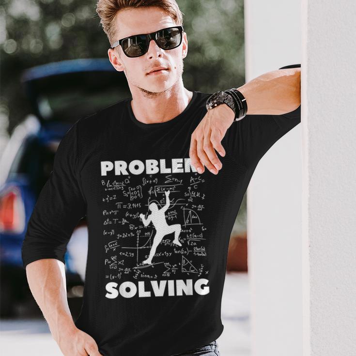 Problem Solving Climber Climbing Bouldering Pun Langarmshirts Geschenke für Ihn